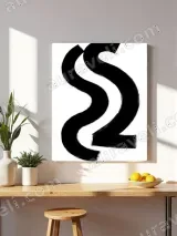Abstract Black Curve Canvas Wall Art for Living Room Home Decor – вид 4