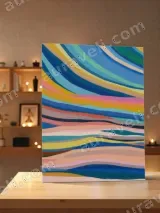 Colorful Abstract Wave Canvas Wall Art for Home Decor – view 3