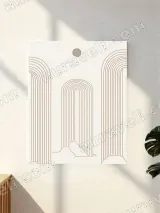 Boho Minimalist Arch & Circle Line Art Canvas Wall Art for Living Room Home Decor – view 2