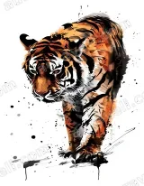 Tiger Ink Splatter Canvas Wall Art for Living Room Home Decor wall art print