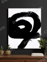 Abstract Black Brushstroke Canvas Wall Art for Living Room Bedroom Home Decor – view 3
