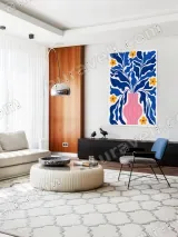 Abstract Floral Pink Vase Wall Art for Living Room & Bedroom Home Decor – view 4