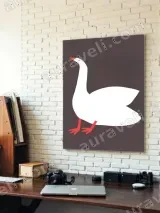Minimalist White Goose Canvas Wall Art for Living Room Home Decor – вид 4