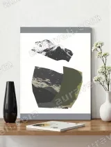 Abstract Mountain Collage Canvas Wall Art for Living Room Decor