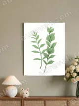 Botanical Green Leaves Canvas Wall Art for Living Room Home Decor – view 4