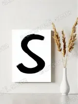 Letter S Brushstroke Canvas Wall Art for Living Room Bedroom Home Decor – view 4