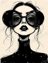 Monochrome Fashion Illustration Canvas Wall Art for Home Decor wall art print
