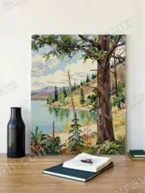 Lake Forest Tree Landscape Canvas Wall Art for Living Room Home Decor – view 4