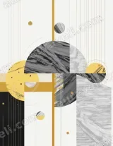 Abstract Geometric Gold Marble Canvas Wall Art for Living and modern home decor