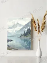 Mountain Lake Landscape Canvas Wall Art for Living Room Home Decor – view 4