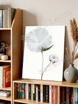 White Floral & Cotton Canvas Wall Art for Living Room & Bedroom Home Decor – вид 4