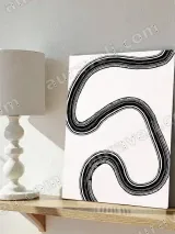 Abstract Curved Line Canvas Wall Art for Living Room & Bedroom Home Decor – view 4