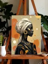 African Woman Portrait Canvas Wall Art for Living Room Home Decor