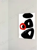 Abstract Geometric Red Circle Canvas Wall Art for Living Room Home Decor – вид 2