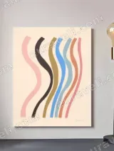 Abstract Wavy Lines Canvas Wall Art for Living Room Bedroom Home Decor – view 2