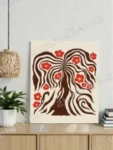 Abstract Floral Tree Canvas Wall Art for Living Room Home Decor – view 2