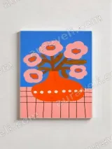 Bold Color Floral Vase Canvas Wall Art for Living Room Home Decor – view 2