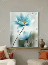 Blue Lotus Floral Canvas Wall Art for Bedroom Living Room Home Decor – view 4