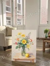Floral Still Life Oil Canvas Wall Art for Living Room Home Decor – view 2