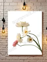 White & Pink Floral Canvas Wall Art for Living Room Bedroom Home Decor