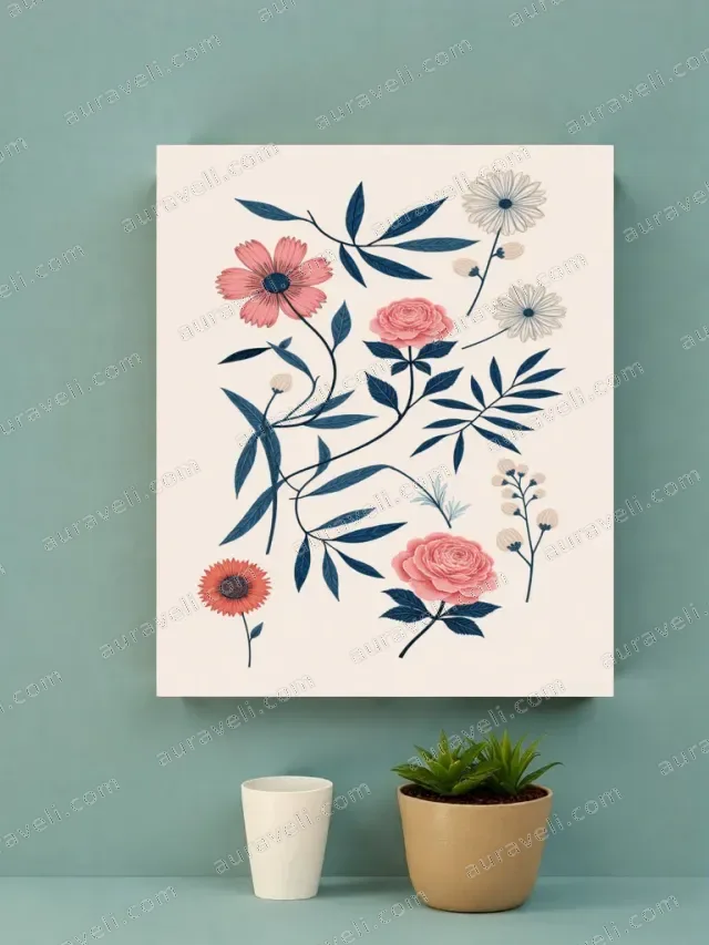 Floral Botanical Canvas Wall Art for Living Room Bedroom Home Decor — art print