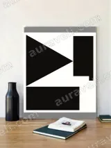 Abstract Geometric Black White Canvas Wall Art for Living Room Home Decor